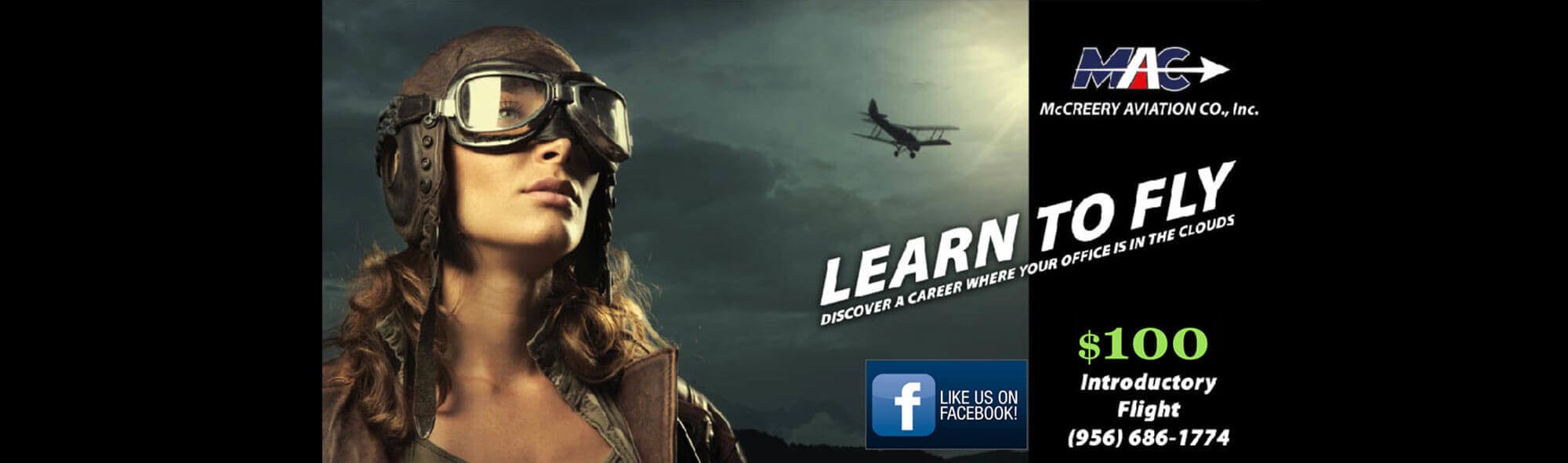 Take Control: Feel the wind under your wings and experience  true freedom when you crontrol an aircraft on our discover flight - McCreery Avaition, McAllen Tx